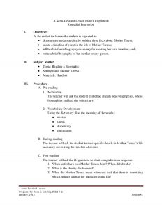 book report sample semidetailed lesson plan on reading a biography