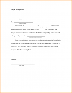 breaking lease letter day notice to landlord template day notice to vacate letter sample
