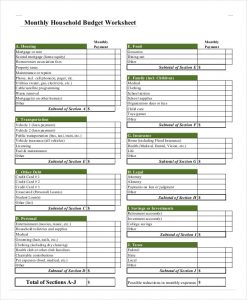 budget worksheet pdf family household budget worksheet template in pdf