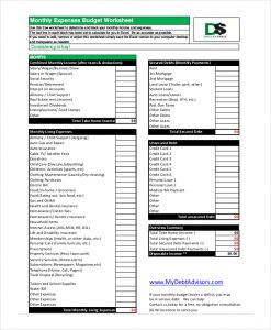 budget worksheet pdf monthly expenses budget worksheet in pdf