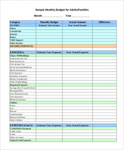 budget worksheet pdf monthly family budget worksheet
