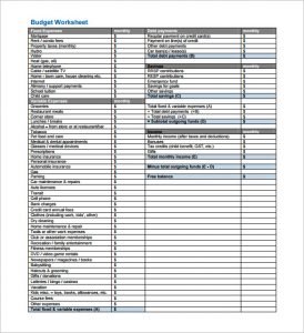 budget worksheet pdf simple budget worksheet template pdf download