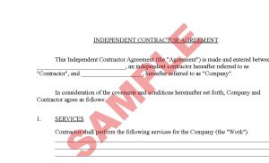 business agreement sample contractor agreement