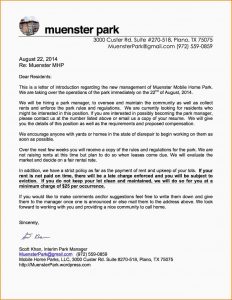 business agreement sample letter to management letter to residents new management