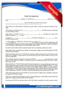 business agreement sample printable studio use agreement form