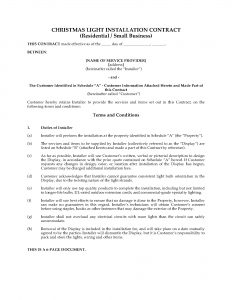 business agreement template christmas light display contract residential and small business