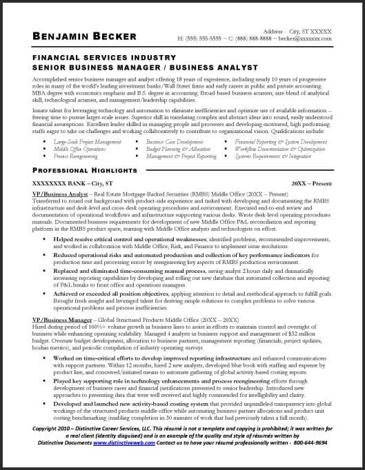 business analyst resumes