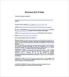 business bill of sale business bill of sale sample