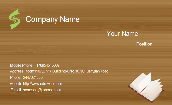 business card format
