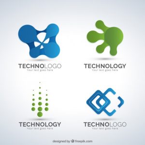 business card template download asbtract shapes technology logos pack