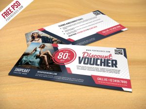business cards social media discount voucher psd template freebie