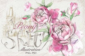business cards with social media peony