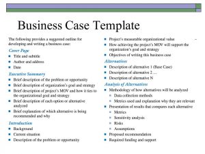 business case template business case template 2