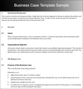 business case template business case template sample