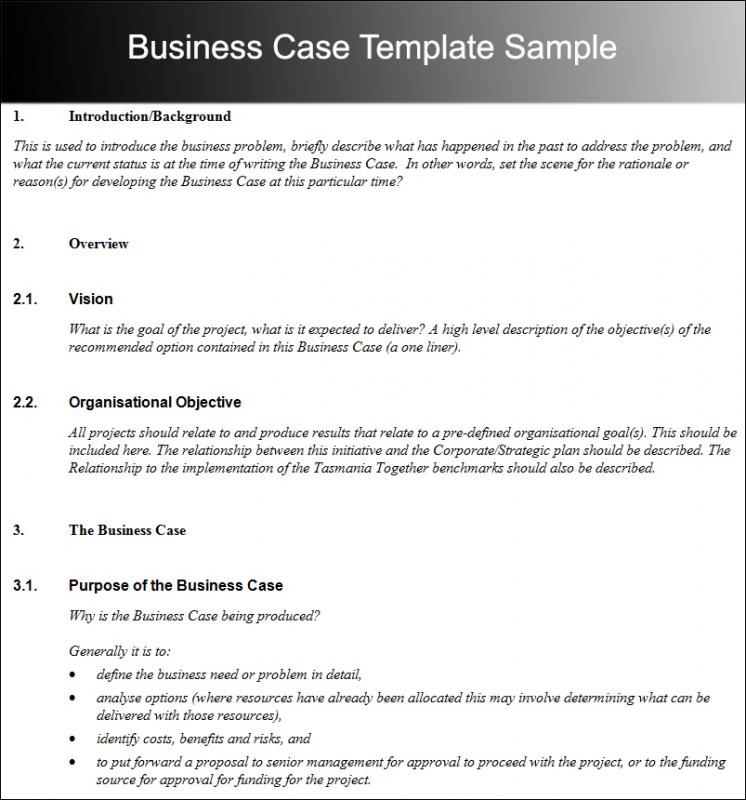 business case template