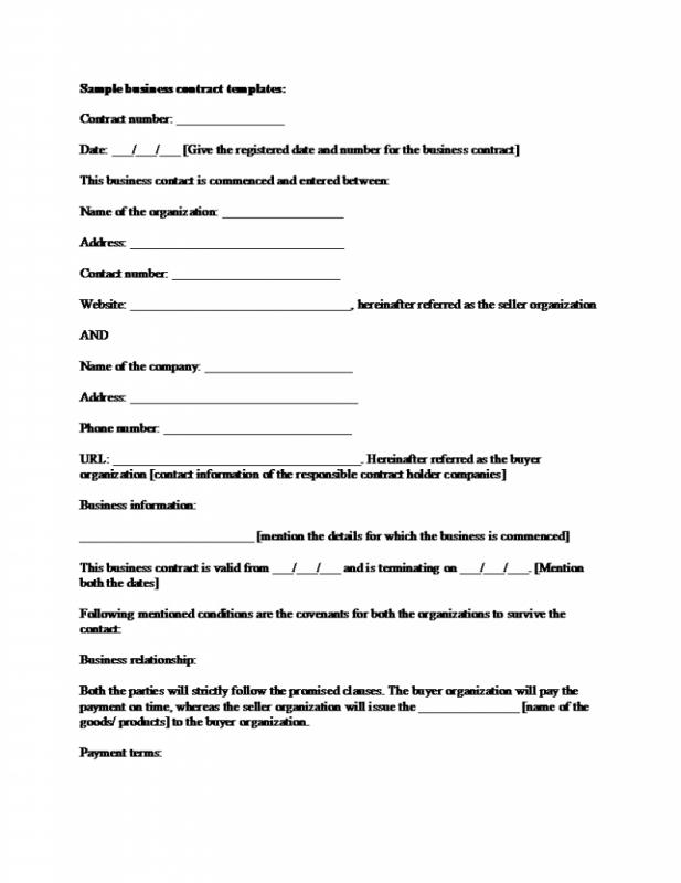 business contract sample