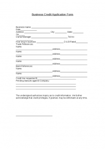 business credit application form business credit application form