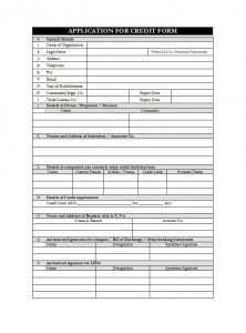 business credit application form credit application form