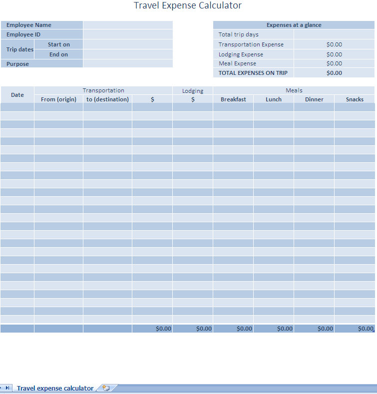 business expense template