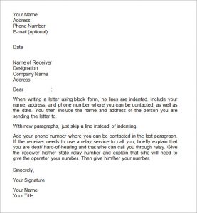 business form letter business letter format