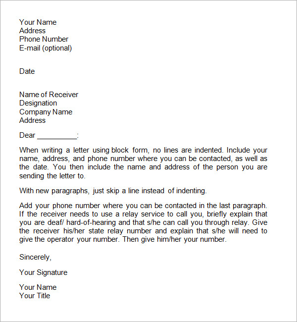 business form letter