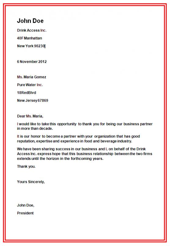 business form letter