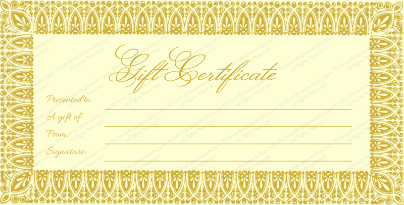 business gift certificate template