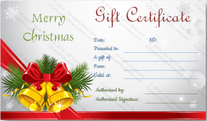 business gift certificate template printable christmas bells gift certificate template