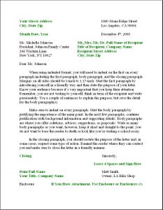 business letter format example business letter format