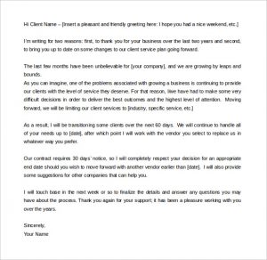 business letter template word download termination of service letter