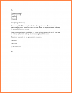 business letter templates month resignation letter simple resignation letter month notice