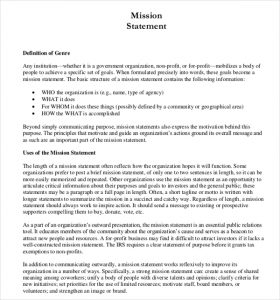 business mission statement examples business mission statement example