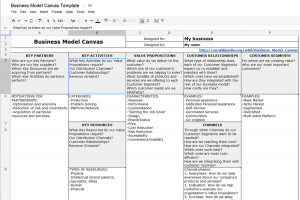 business model template business model google docs screenshot
