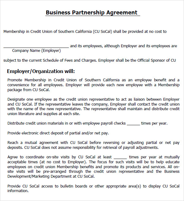 business partnership agreement