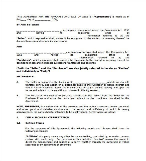 business purchase agreement pdf