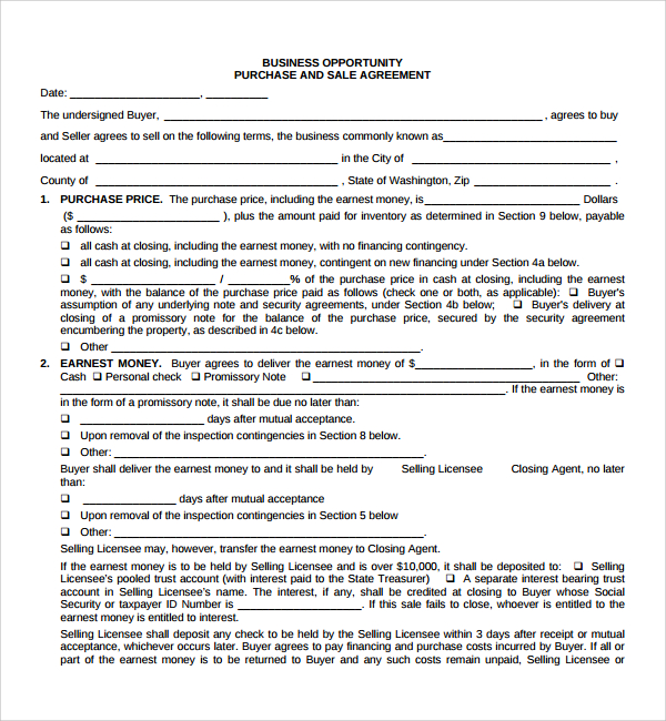 business purchase agreement pdf