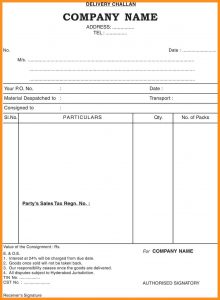 business receipt template delivery challan sample