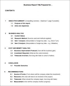 business report format business report example ask