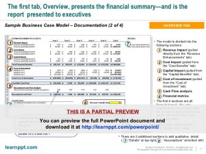 business report sample business case development toolkit with excel model