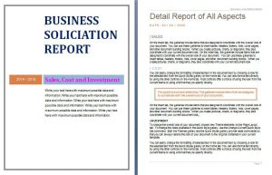 business report template business soliciation report template