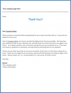 business thank you letter business thank you letter for customers