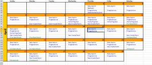 calendar schedule template ivf spreadsheet