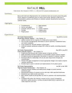 call center representative resume call center representative customer service resume example emphasis expanded