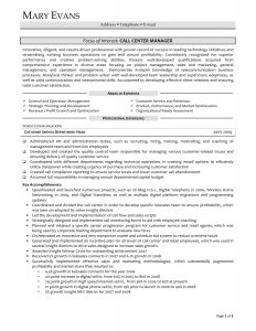 call center resume examples call center manager resume resume sample for call center manager intended for resume samples for customer service manager