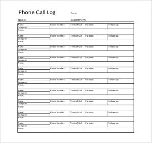 call log template program templates call log template free word excel pdf documents downloadfree