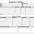 call sheet template production call sheet