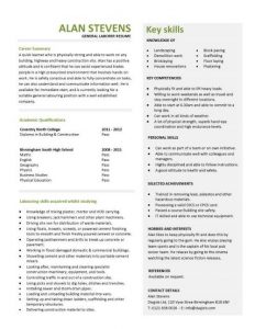 capability statement template pic general laborer resume template