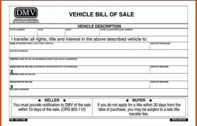 car bill of sale pdf vehicle bill of sale pdf oregon vehicle bill of sale form