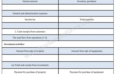 cash flow analysis template cash flow statement form