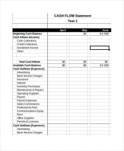 cash flow statement template excel cash flow statement template excel